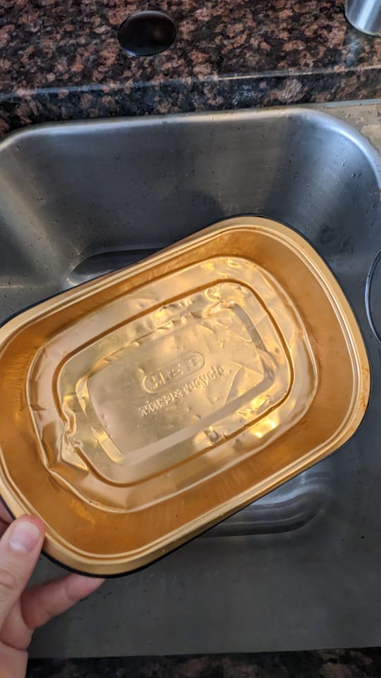 Metal Trays from Heat Up Meals